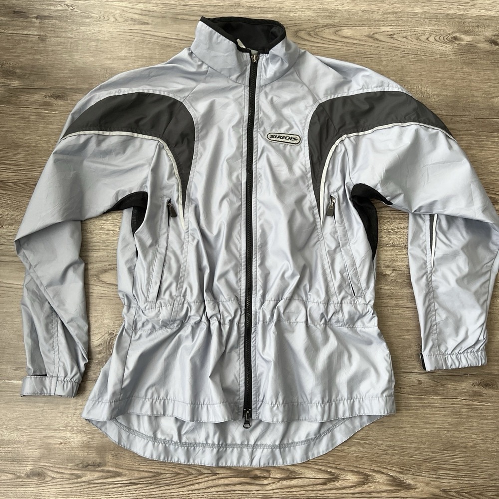 Sugoi Cycling Wind Jacket Womens S Gray Reflective Full Zip